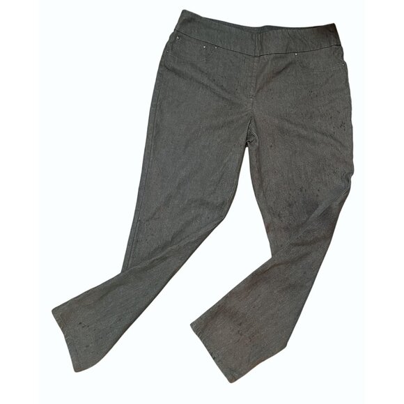 Ruby Road Womens Olive Green Pull-On Stretch Pants Size 14 Ramie Cotton Blend - Picture 1 of 10